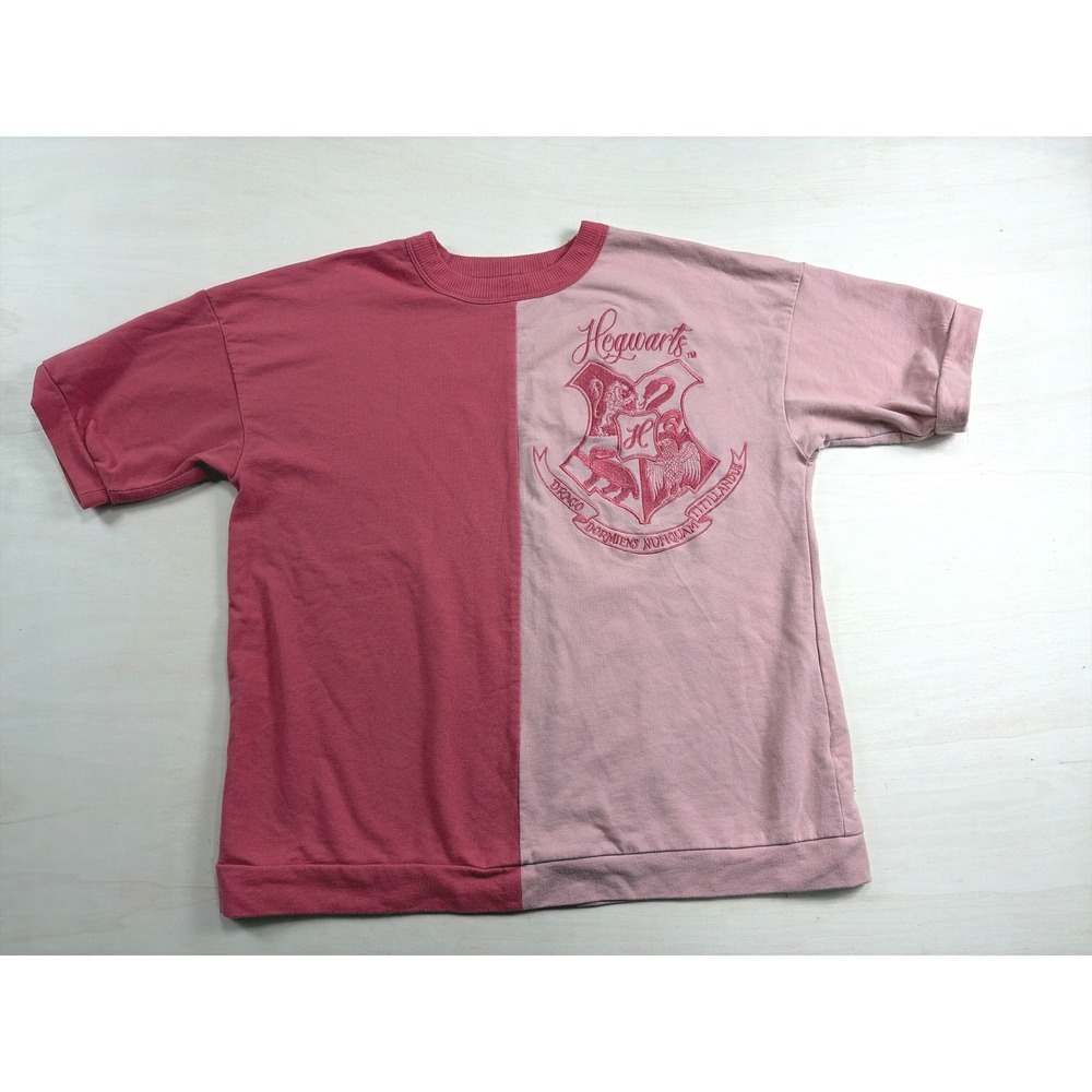 Harry Potter Wizarding World Hogwarts Split Pink Graphic Shirt Womens Medium8-10